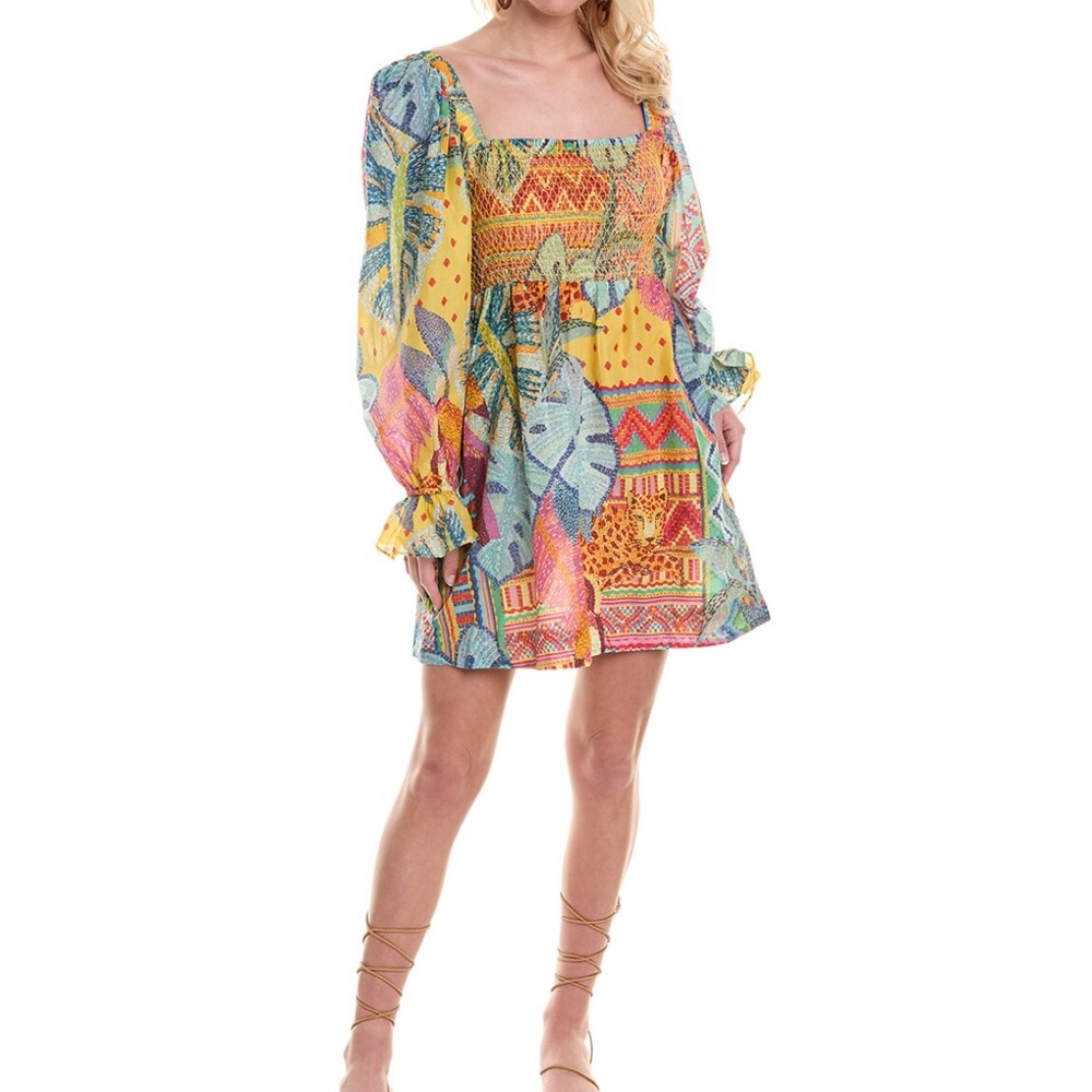 farm rio summer tapestry mini dress